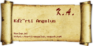 Kürti Angelus névjegykártya